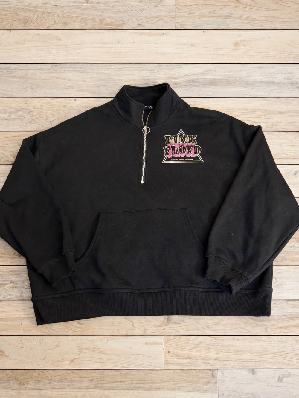 Pink Floyd Black Half-Zip Pullover Sweatshirt